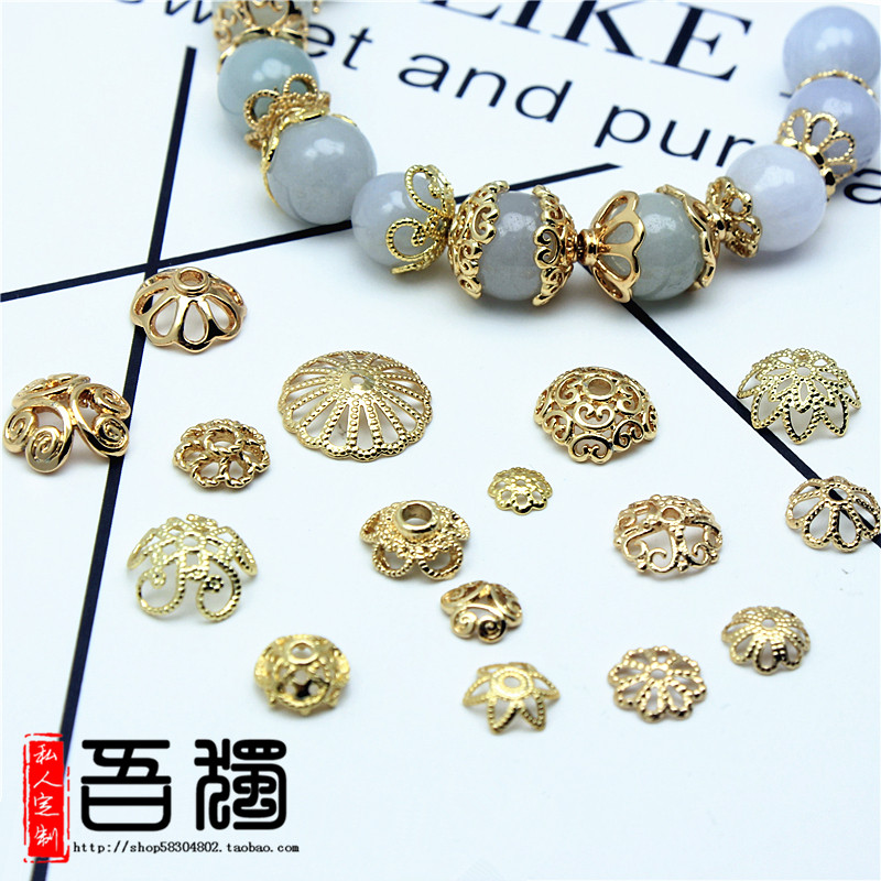 diy handmade crystal bracelet jewelry Gold-plated material Hypoallergenic K gold accessories Flower holder flower cap