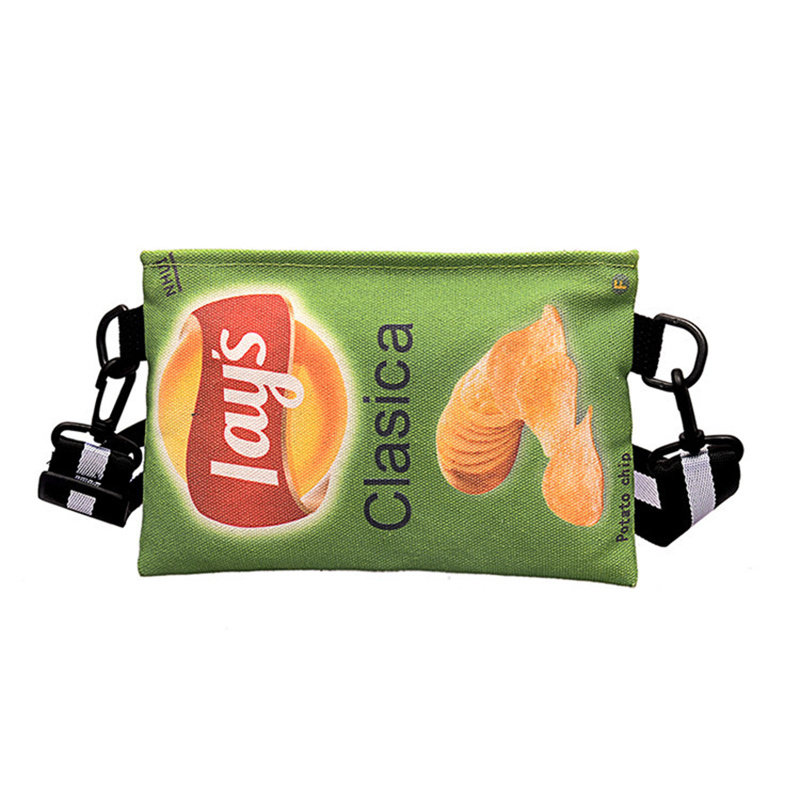 Small bag all-match niche canvas mini women's bag fashion green casual funny Messenger bag Potato chips Girlfriend classmate bag