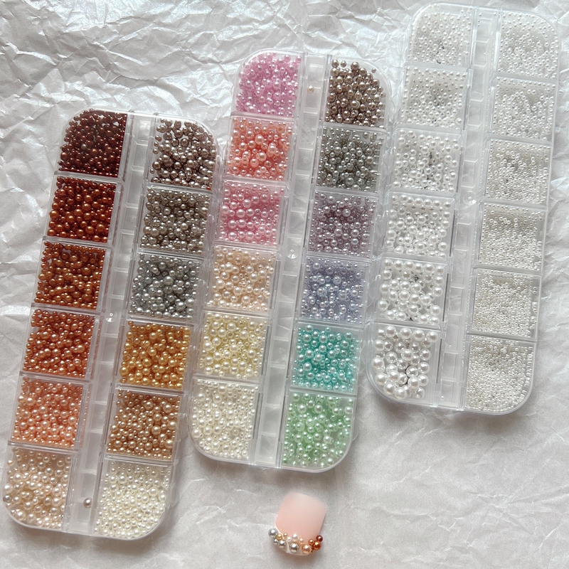 Nail Art Versatile Spherical Pearl Ornaments Colorful White Basic Nail Art Ornaments Set62