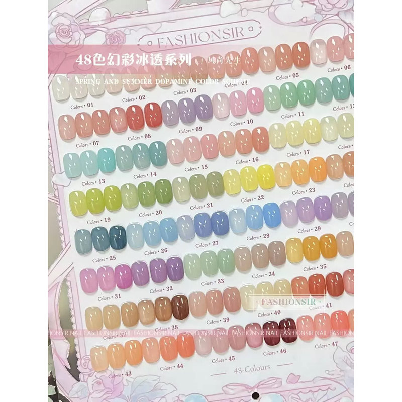 Fashion Gentleman 48 Colors Iridescent Ice Transparent Nail Polish Gel 2026 New Model for Nail Salons Trendy Transparent Colors