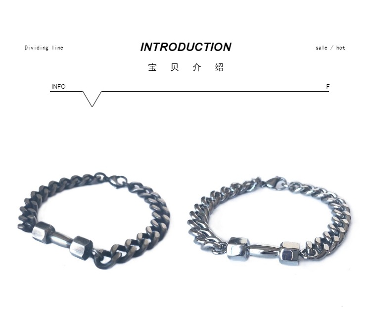 Nhật Bản và Hàn Quốc thương hiệu thủy triều titan thép quả tạ thể thao vòng đeo tay nam đường phố hip hop không phai thời trang vòng đeo tay thể dục đôi - Vòng đeo tay Clasp vòng tay đá phong thủy