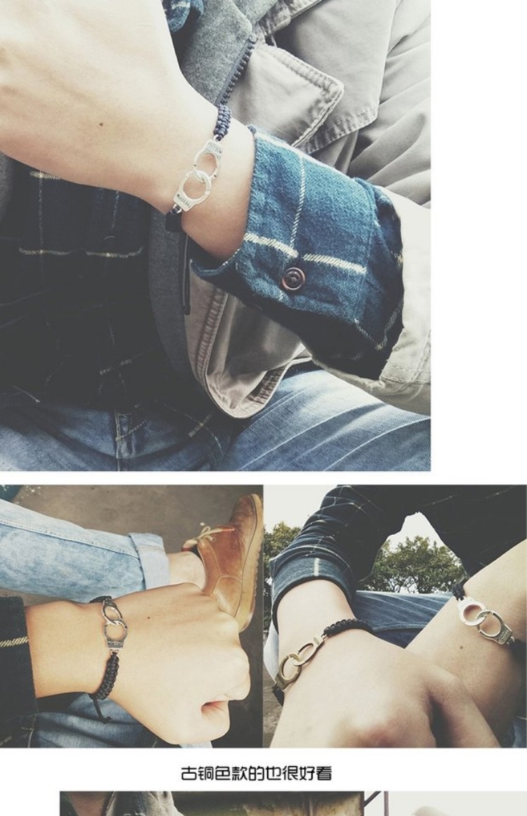 Đàn ông và phụ nữ boho còng tay còng tay Phiên bản Nhật Bản và Hàn Quốc của các sinh viên retro làm bằng tay dây thừng nam trang sức hoang dã - Vòng đeo tay Clasp vòng cặp