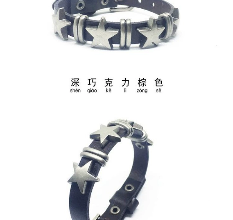 Bohemian may mắn cặp vợ chồng da vòng đeo tay nam punk rắn màu ban đầu vòng đeo tay da dây đeo - Vòng đeo tay Cuff thạch anh tóc xanh