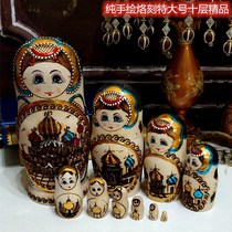 Russian set baby big basswood 10 layers of soldering environmentally friendly boutique low paint pure hand-painted gift birthday gift