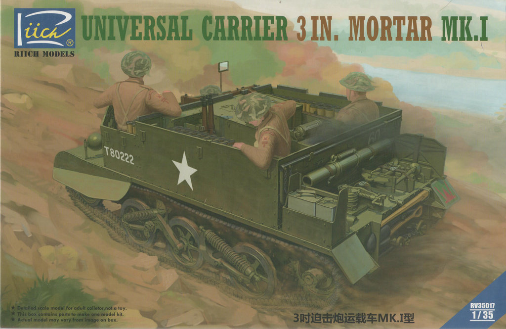 Wise Model RV35017 1 35 British World War II Wicks 3-inch Mortar Carrier MK 1