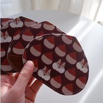 Squirrel and chestnut handmade fabric chestnut-shaped coaster cute little thing