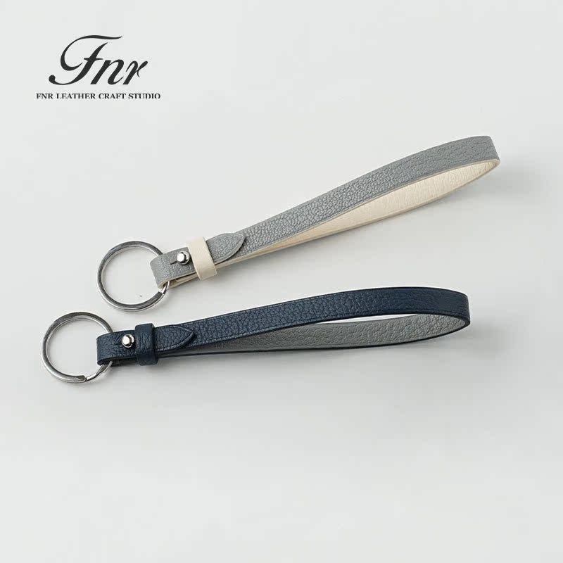 French Goatskin Wristlet Keychain, Slim and Fresh Style with Buckle, Funnanhe Handmade Genuine Leather Keychain French Goatskin Wristlet Keychain, Slim and Fresh Style with Buckle, Funnanhe Handmade Genuine Leather Keychain