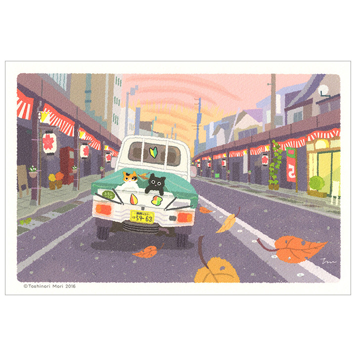 (TIME OF THE YEAR) Japanese Hostel Cat Postcard Season View B 