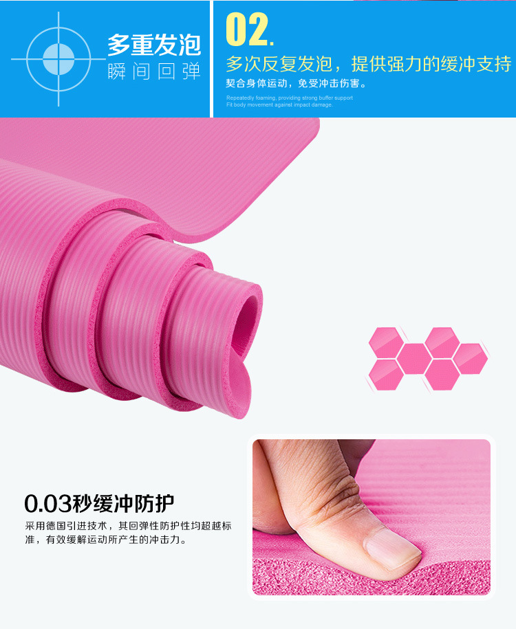 Thảm tập yoga NBR nam và nữ dày lên thảm thể thao mở rộng thảm chống trượt thân thiện với môi trường cho người mới bắt đầu trang phục tập yoga cho nữ