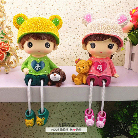 Cartoon couple doll hanging foot doll gift decoration home room living room partition wedding room decoration hanging foot doll