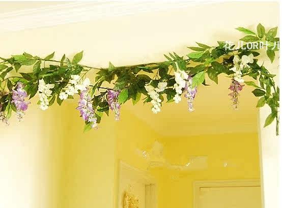 Simulated Wisteria Flower Skewers, Wisteria Vines, Wisteria Flower Strips, Flower Vines, Furniture Air Conditioning Decoration Floral Vines