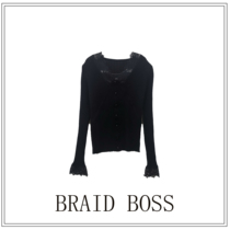 (Braid bosss house) sexy lace V-neck base sweater MY1999