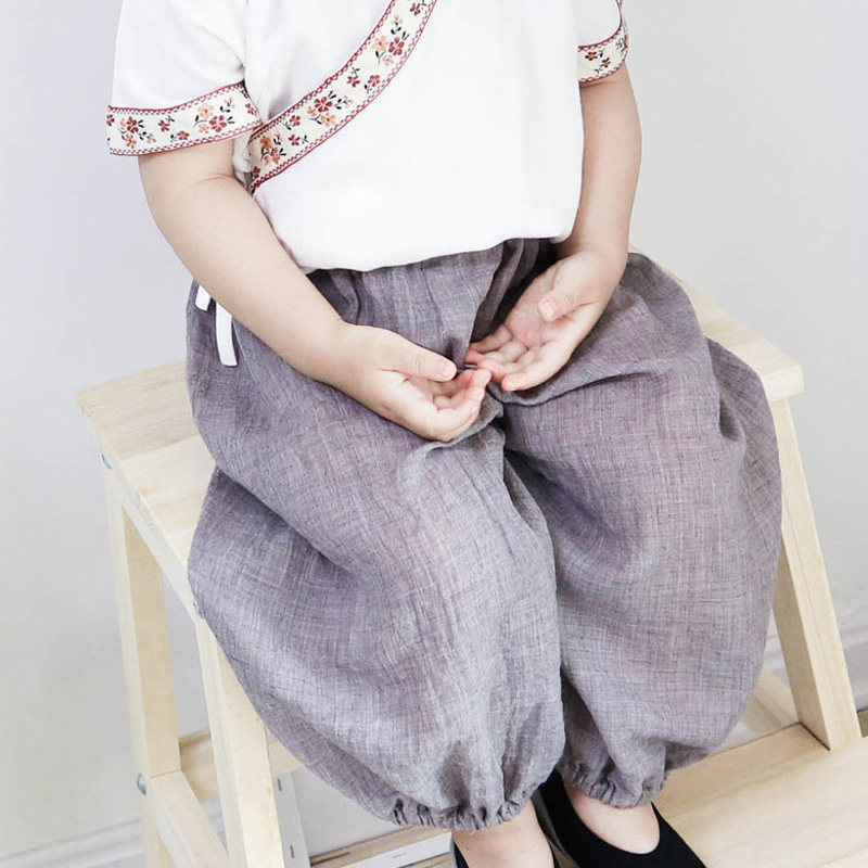 Summer children boys and girls mosquito protection pants wide pants sunscreen bloomer pants loose pants air conditioning breathable trousers thin