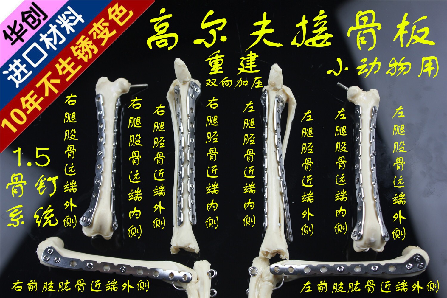 小动物骨科器械高尔夫接骨板重建钢板股骨远端胫骨肱骨近端骨板