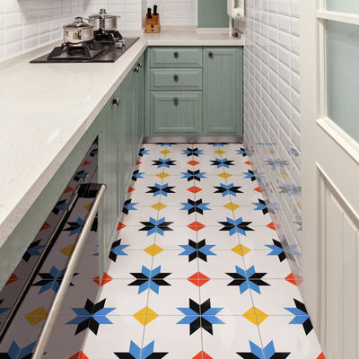 Kitchen floor decorative tile stickers, self-adhesive bathroom tiles, wall stickers, geometric oil-proof stickers, wallpaper, waterproof floor stickers