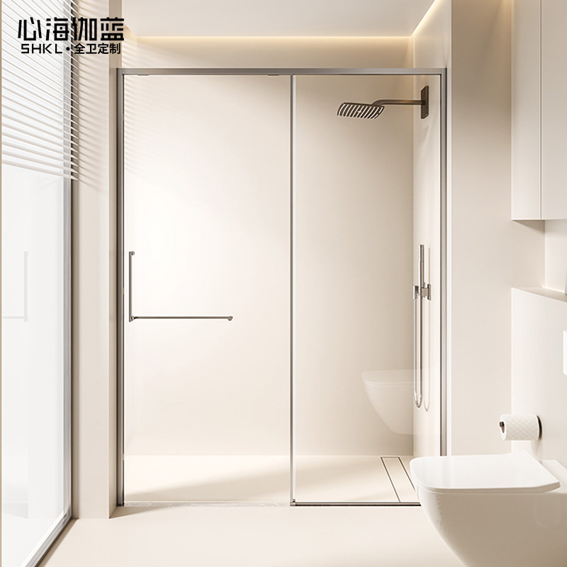 Xinhai Jialan Recessed Shower Room with Integrated Buffer System, Sliding Door Minimalist Bathroom Glass Door Partition Xinhai Jialan Recessed Shower Room with Integrated Buffer System, Sliding Door Minimalist Bathroom Glass Door Partition