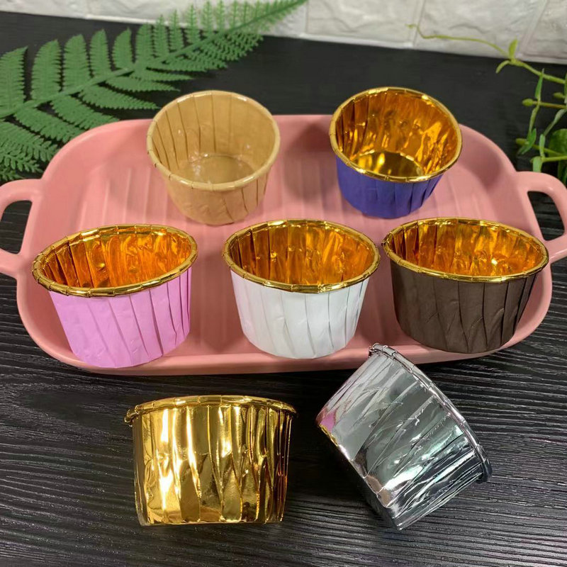 Christmas Gold Silver Paper cup Muffin cup Edging cake cup Paper tray roll mouth cup Baking Muffin 50 pcs