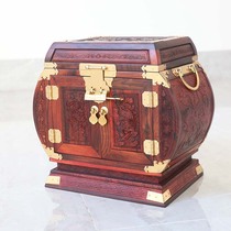 Redwood jewelry box Big Red sour branch solid wood jewelry box dressing box with lock Chinese jewelry storage box drawer type