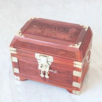 Redwood jewelry box leaflet red sandalwood jewelry box Chinese storage box makeup solid wood Chinese style retro dressing table