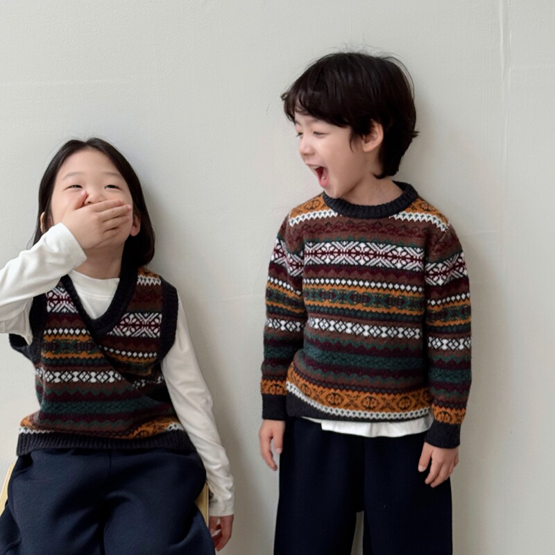 Happydogs Fair Isle Retro Jacquard All-Wool Sweater, Imported from Australia, High-Quality Merino Knit