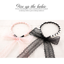Floating Band Hair Stirrup Hair Accessories in Europe and America Hair Stirrup Pearl Korean Butterfly Knot Pearl Hairpin Japan-ROK Long hair with brief headband Hoop Ornament