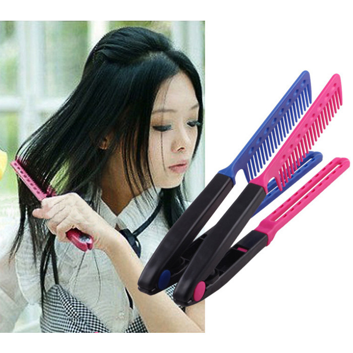 V Type Hair Comb Hairdressing Comb Plastic Folding Multifunction Curly Hair Straight Hair Styling Dual-use Comb Splints Comb Straight Comb 