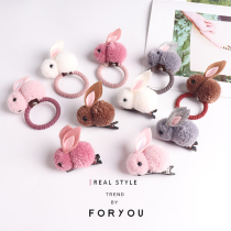 Ultra Cute Plush Small Rabbit Hair Ring Female Korea Childrens Head Accessories Hair Girl Hearts Hair Accessories Zal Hair Leather Fascia Hair Cord