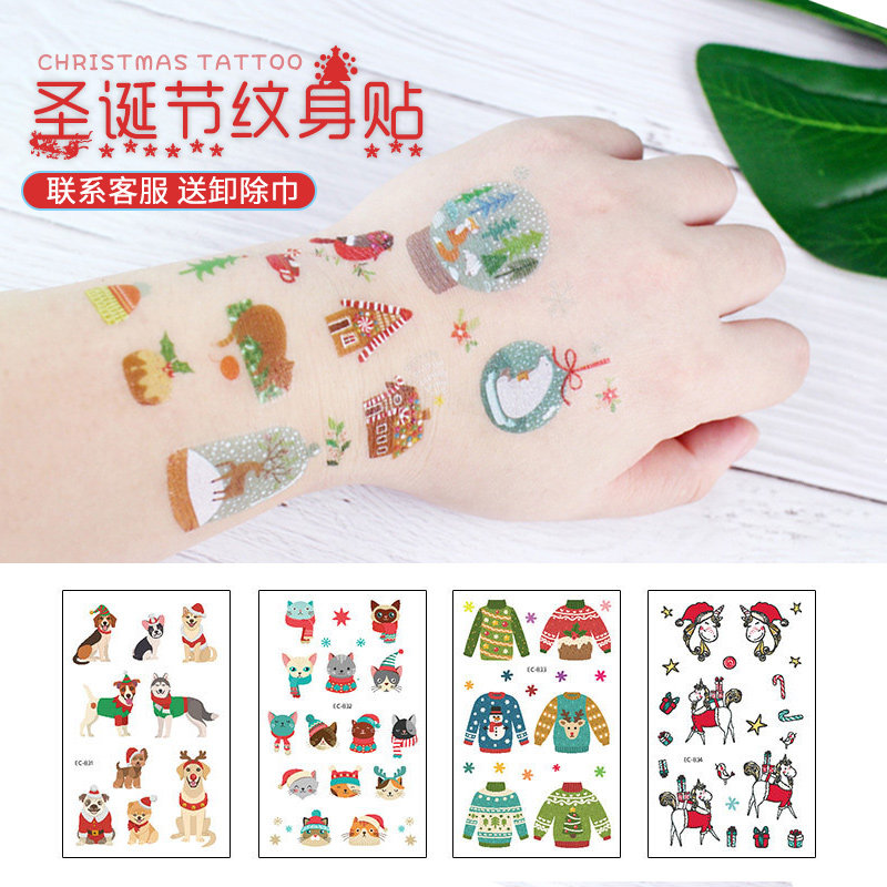 Girls and children tattoo stickers children waterproof safety non-toxic baby cartoon stickers princess stickers Christmas dress up