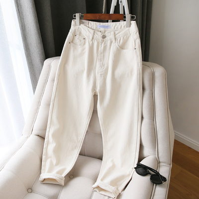 巨显瘦！牛仔裤女高腰九分哈伦裤子