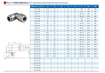 304 stainless steel PLF6-01 internal thread quick-in elbow PLF8-02 pneumatic internal thread right angle joint 10-03