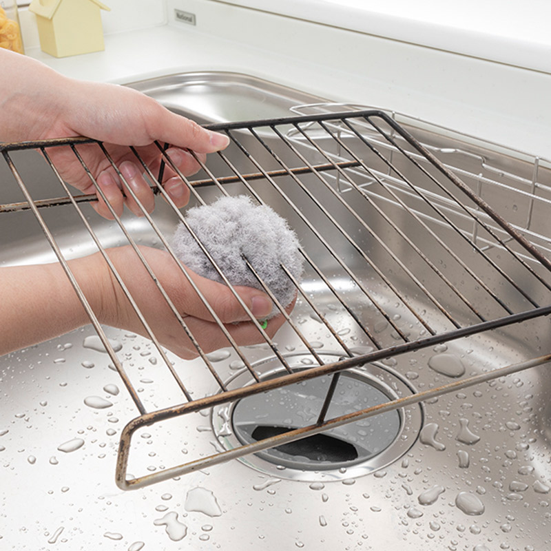 Japan SANKO Kitchen Wash Brush Gas Hearth Stainless Steel Decontamination washing pan housework Hand held cleaning brush