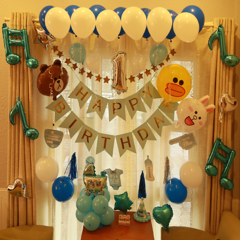 Baby One Year Old Birthday Decoration Party Boy Girl Child 100