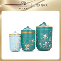 Margolon Xingyun series Magnolia open tea cans household ceramic storage moisture-proof sealed cans storage cans
