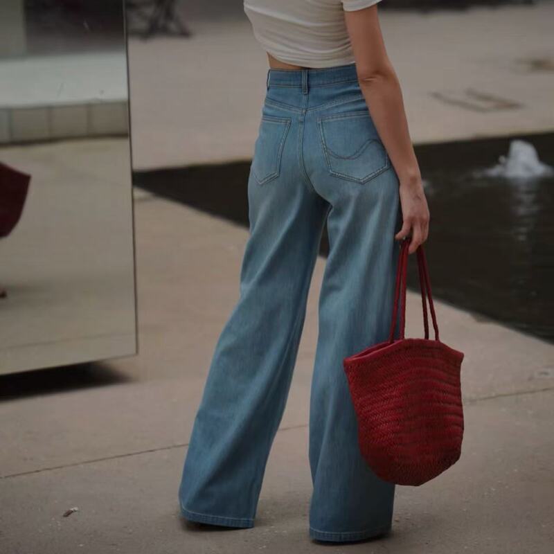 Imlinconte【T Stage Style】High-Elastic Thin High-Waisted Straight-Leg Jeans 6206368 Imlinconte【T Stage Style】High-Elastic Thin High-Waisted Straight-Leg Jeans 6206368