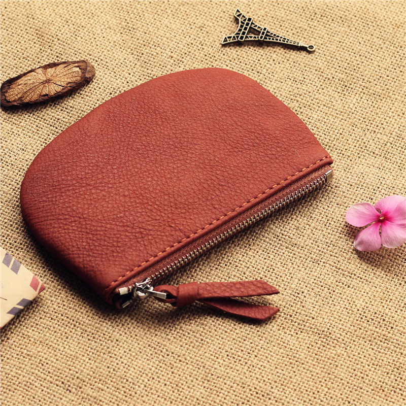 Genuine Leather Zero Wallet Girl Mini Head Layer Cow Leather Ultra Slim Coin Bag Laced with Screens Small Key Bag Men