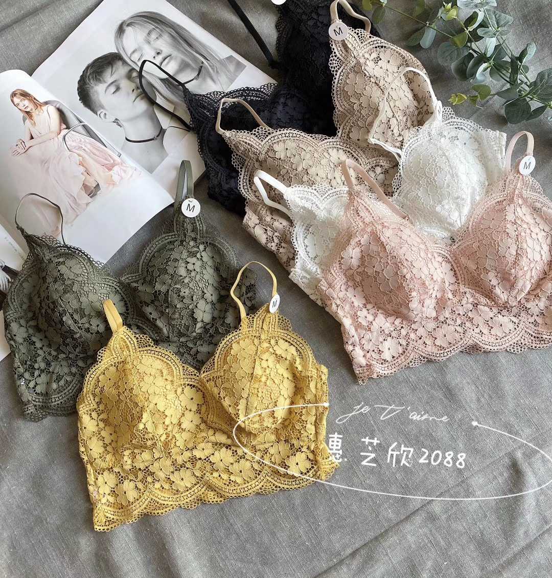 Hui Zhixins sexy mới ren đẹp lại tụ tập ngủ womens áo ngực sling đồ lót mùa hè mỏng thở quấn ngực.