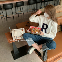 Summer Home R-shaped sweater series round neck pullover sweater womens vest cardigan sweater 2021 autumn and winter New