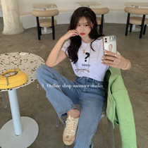 Summer House 2022 symbol letter strikes a shirt with short sleeve T - shirt white tide