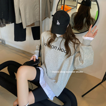 (9 zero 95 fold full reduction member discount) early autumn jacket loose lazy wind mock two-piece sweater female