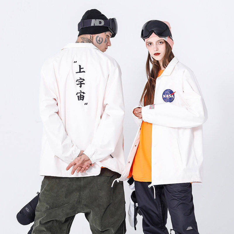 [Zhenghuo Snow Equipment] Nobaday Ski Jacket Unisex Thin Coach Jacket Nasa Collaboration Coat