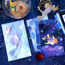 Dream Star Encounters Little Prince Fairy Crane Stereoscopic Letterpaper Meritocratic Cute Fairy Tale Stickler Letter Paper Envelope Greeting Card