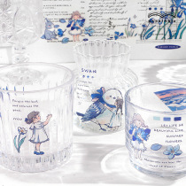 Blue Friend PET Strip Subpackaging Waterproof Adhesive Tape Single Slips Joins Cute Animal Hands Ledger Decorative Material Appliqueti