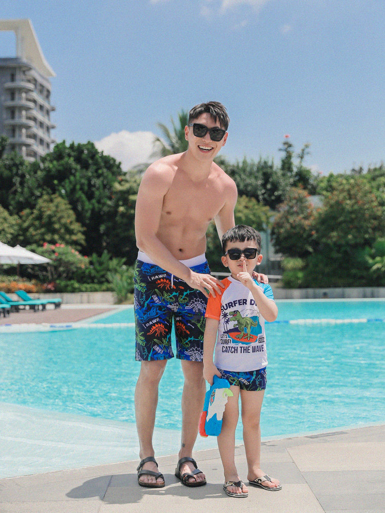 2021 Summer New Father-son Parenting Swimsuit Children Boy Casual Surf Men's Pants Swimsuit Beach Pants Swimsuit