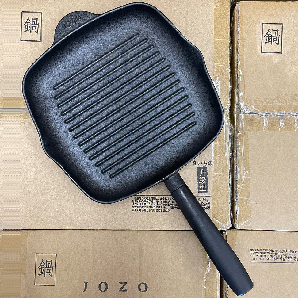 Outlet Japanese quality striped frying steak pan special pan cast-iron pan flat frying pan Home without coating without dipping into the pan