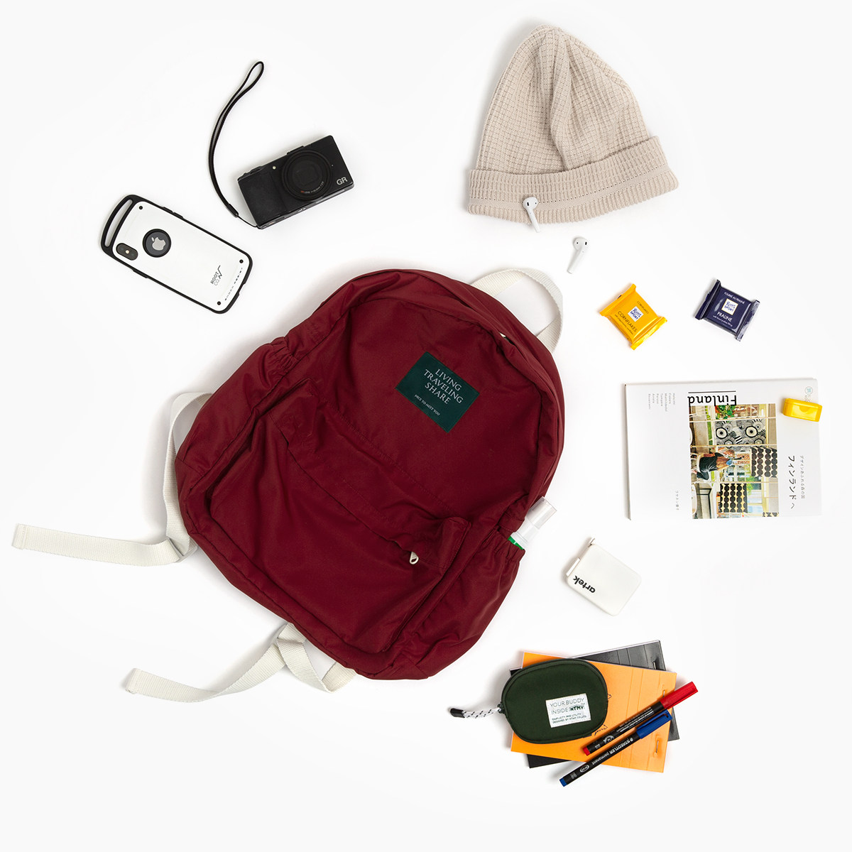 NTMY Basic Daypack travel light double shoulder bag Shoulder Bag Spot]