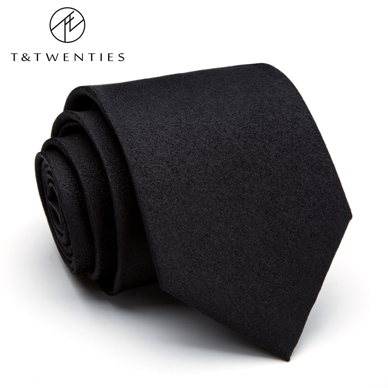 Matte Silk Black Tie for Men, Pure Black Mulberry Silk, Formal Business Wedding, Solid Black, Hand-Tied, 8cm, Young Style Matte Silk Black Tie for Men, Pure Black Mulberry Silk, Formal Business Wedding, Solid Black, Hand-Tied, 8cm, Young Style