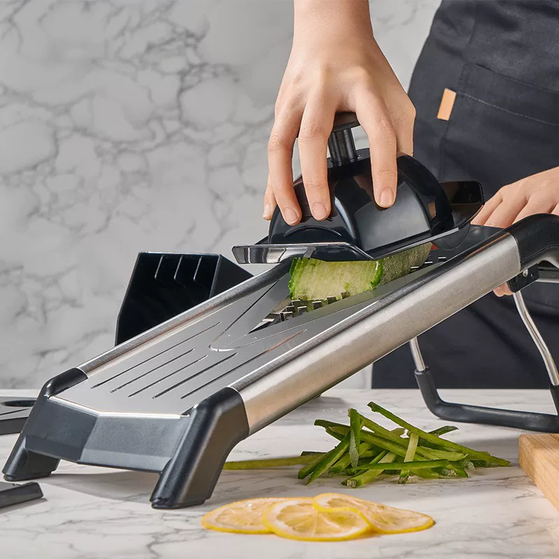 TV hot selling cross-border stainless steel vegetable cutter V-shaped 5-in-1 multi-functional vegetable, fruit and potato grating slicer
