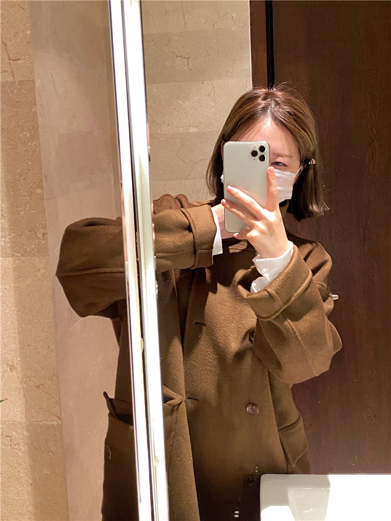 South Korea Bora Home Dongdaemun Senior Custom Autumn Winter Gas Field King curly handmade bifacial hair The coat jacket