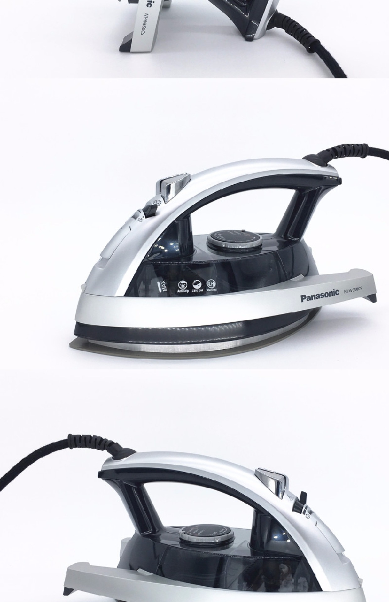 bàn là cây philips gc518 Nhật Bản nhập khẩu Bàn ủi hơi nước gia đình Panasonic công suất cao cầm tay ủi quần áo điện W950A - Điện sắt giá bàn ủi