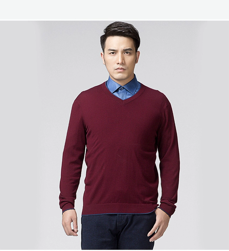 Áo len trẻ trung cho nam Áo len mùa đông Trung niên Áo len cổ chữ K Áo len cashmere HW65073M sơ mi nam đẹp